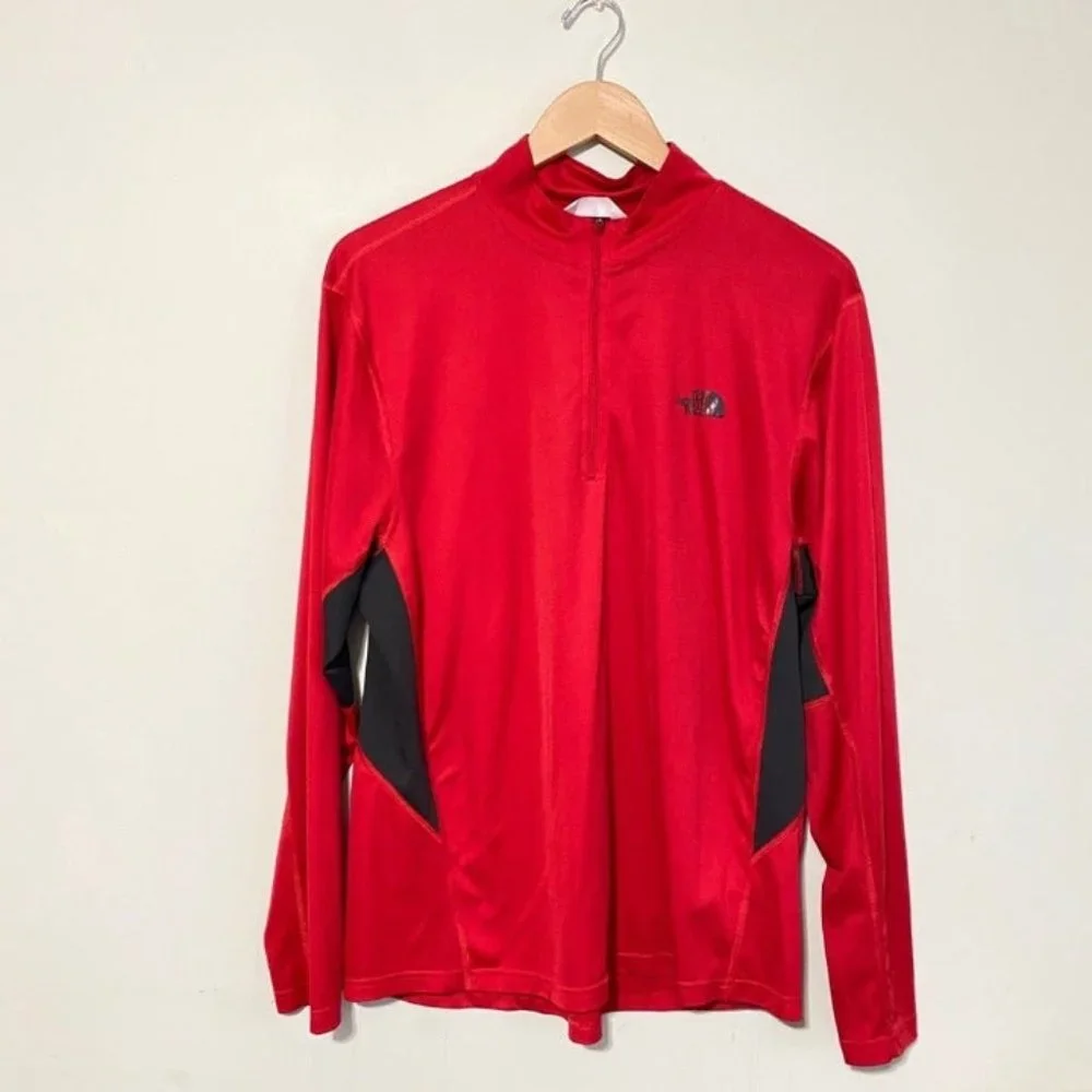 Men's The North Face Red Vaporwick Pullover Large